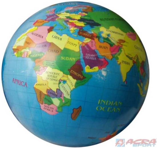 ACRA rubberen bal wereldbol 23 cm - 1 stuk