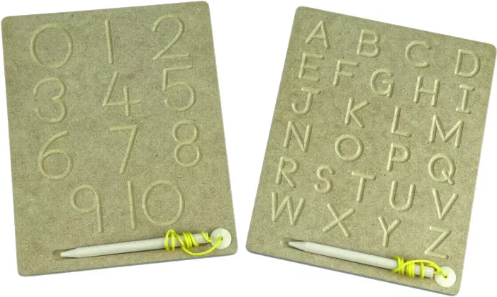 Overtrektabellen voor letters en cijfers – set van 3 stuks