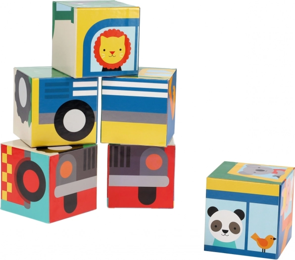 Petit Collage voertuigen blokken met dieren