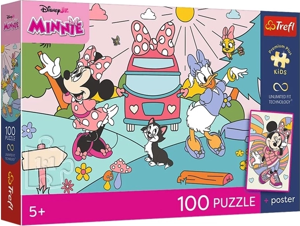 Premium plus kinderpuzzel Minnie Mouse Roze avontuur 100 stukjes