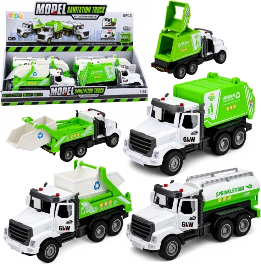 Metalen gemeentelijk voertuig 1:46 met licht, geluid en pull-back-aandrijving - 1 stuk