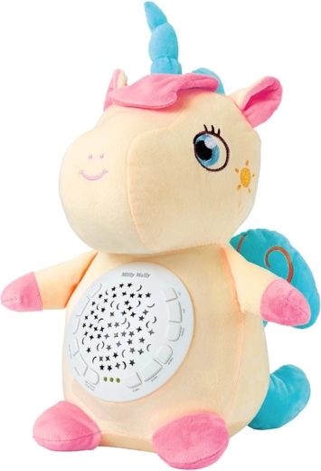 Pluche slaaphulp eenhoorn met projector Milly Mally
