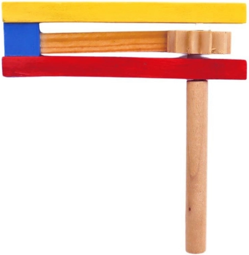 Houten kleurrijke paasklepper 11 cm - 1 stuk