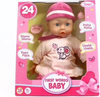 Interactieve pop Bayer Design Eerste woordjes 38 cm