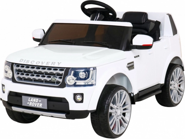Land Rover Discovery elektrisch autootje voor kinderen witte SUV met afstandsbediening