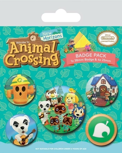 Set Animal Crossing-badges – 5 stuks