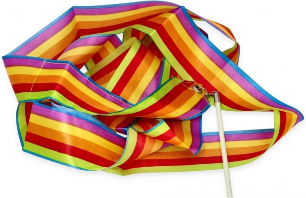 GOKI gymnastieklint met stok regenboog – gestreept