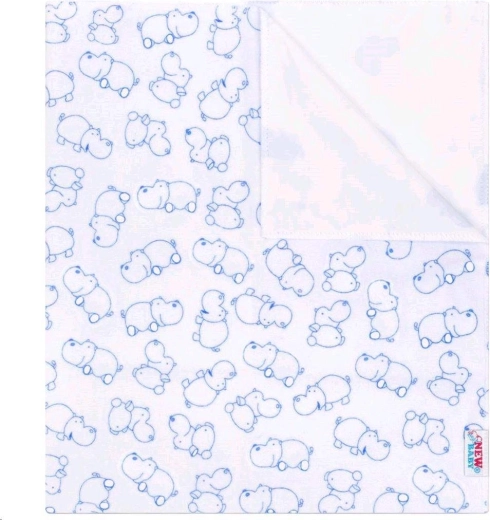 Waterdichte flanellen onderlegger NEW BABY nijlpaard