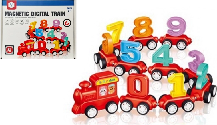 Magnetisch treintje met cijfers