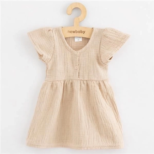 New Baby mousseline kinderjurk beige 68 (4–6 m)