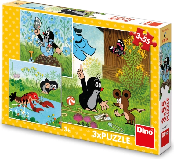 Dino puzzel Molletje en de blauwe broek 3×55 stukjes