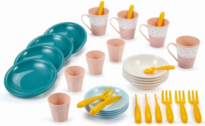 Kleurrijke plastic picknickset