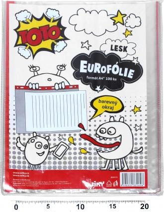 Transparante insteekhoes A4 met gekleurde ophanging