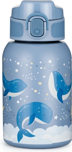 Petite&Mars roestvrijstalen thermosfles met rietje 350 ml Whale Song