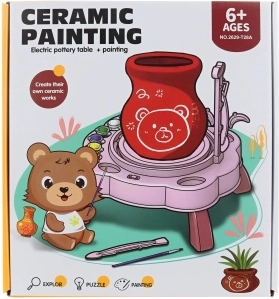 Turquoise batterijaangedreven pottenbakkerschijf voor kinderen