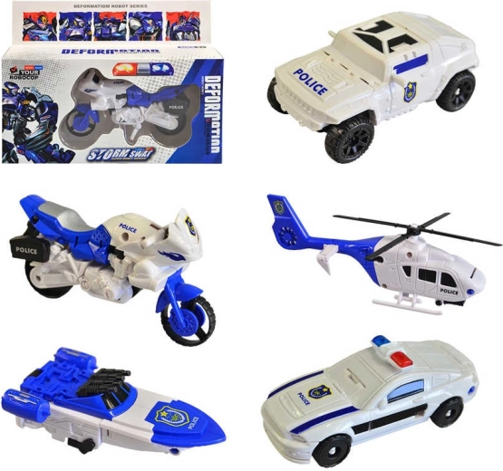 Transformerende politierobot 2-in-1 (5 varianten) - 1 stuk