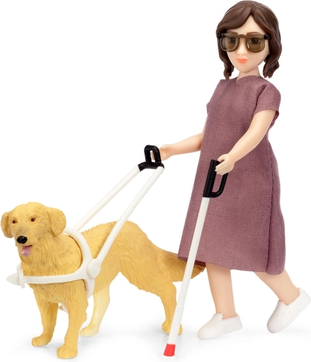 Lundby set blinde pop met geleidehond voor het poppenhuis
