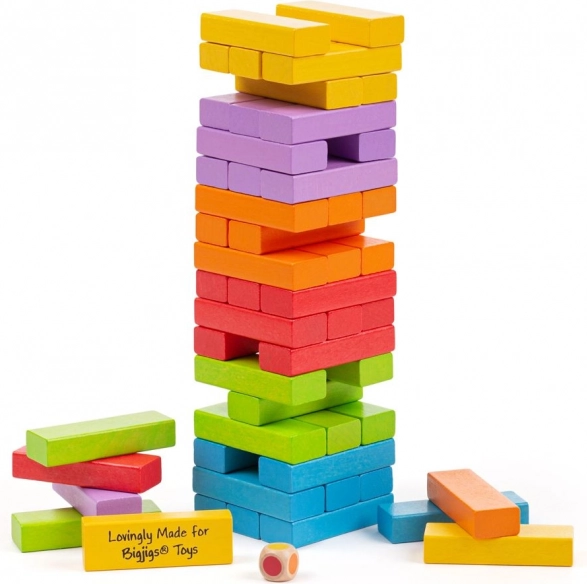 Kleurrijke wankeltoren BIGJIGS TOYS