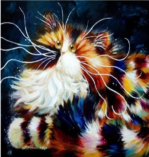 Diamond painting Pluizige kat 30 × 40 cm