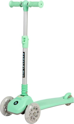 Kinder balans-step met 3 wielen, opvouwbaar, met lichtgevende LED-wieltjes – mintgroen