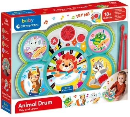 Interactief trommeltje Baby Clementoni met dieren