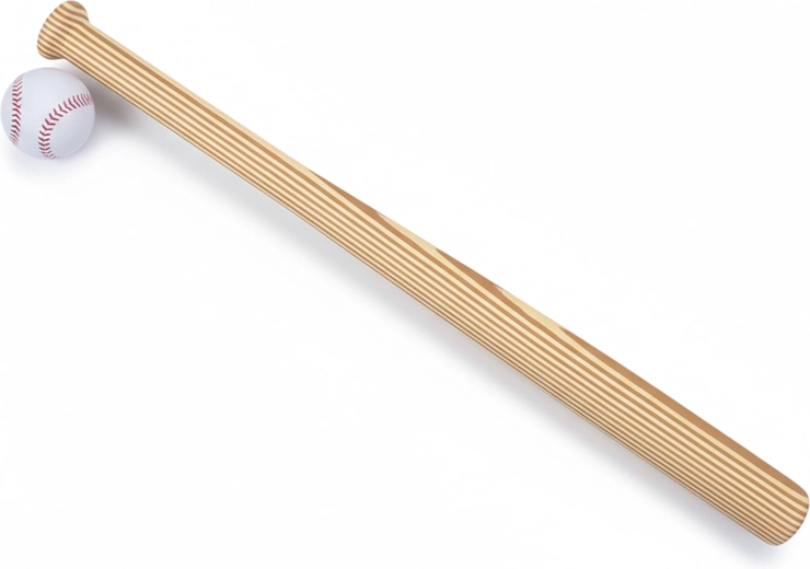 Honkbalknuppel met bal 59,5 cm - 1 stuk