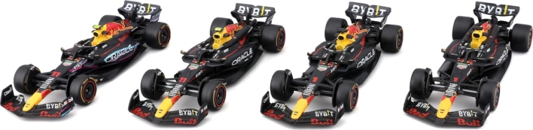 Bburago Formula Racing F1 set van 4 modellen Oracle Red Bull Racing 1:43 Verstappen en Pérez