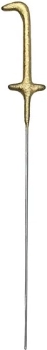 Taartfonkeler (koud vuur) cijfer 1 goud 15 cm - 1 stuk