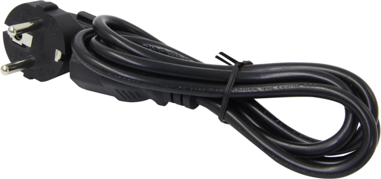 Voedingskabel voor apparaten met een koudapparaatconnector, 3-polig 230 V, X-Peak 90, Duitse hoekstekker - 1 stuk