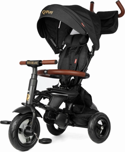 QPlay driewieler rito deluxe rubber zwart
