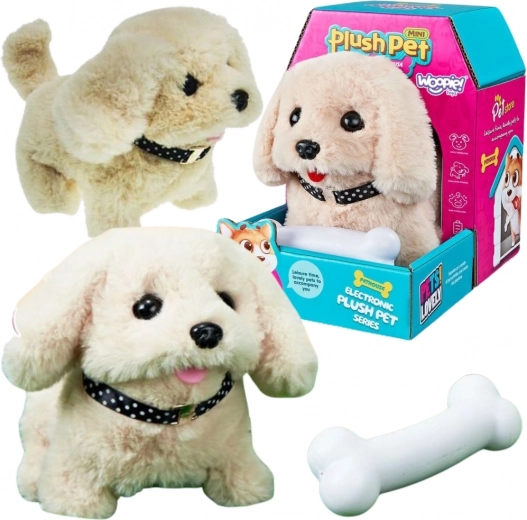 Woopie interactieve pluchen hond met bot (bichon of golden retriever)