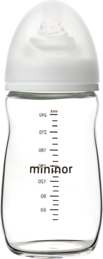 Mininor glazen babyfles 240 ml 0+