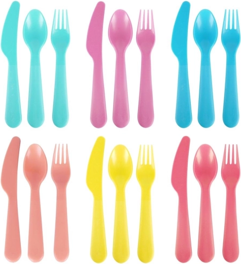Kunststof bestekset voor 6 personen, 18-delig