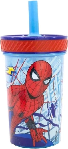 Veilige kinderbeker met rietje Spider-Man - 1 stuk