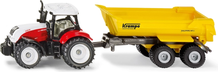 Siku tractor Steyr met kipperaanhanger Krampe