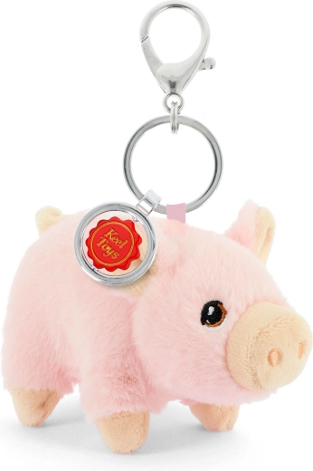 Keeleco sleutelhanger voor tas roze varkentje 12 cm