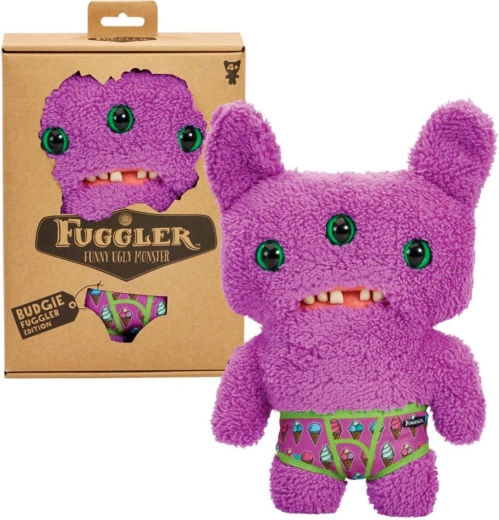 Fuggler Budgie Reek-O pluchen knuffeldier in broekje, 22 cm