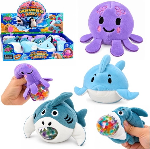 Knuffelbaar knijpbaar zeediertje met waterparels 6 cm - 1 stuk