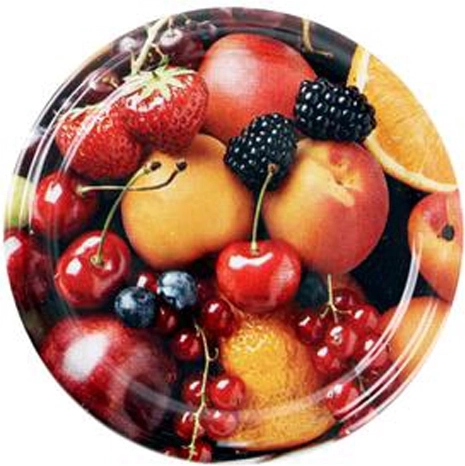 Twist-deksels voor inmaakpotten met fruitmotief 66 mm, 10 stuks
