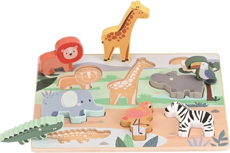 Lelin houten 3D-puzzel Safari met figuren