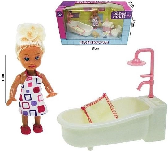 Mini-pop 11 cm met badkamerset