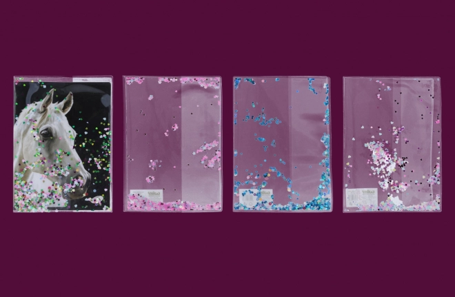 Glitter hoesje voor A5-schrift