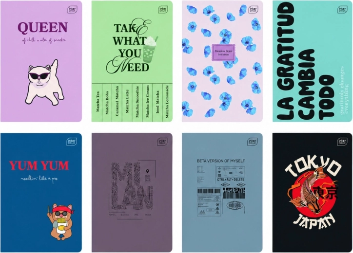 Schoolschrift A5, brede lijnen, 60 vellen, mix van motieven Interdruk - 1 stuk