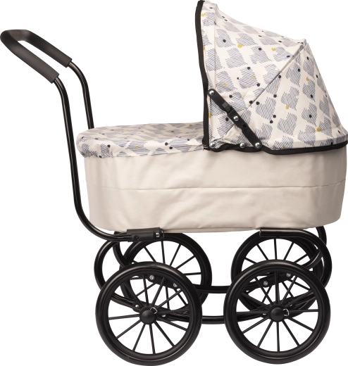 Skrållan retro poppenwagen met diepe reiswieg