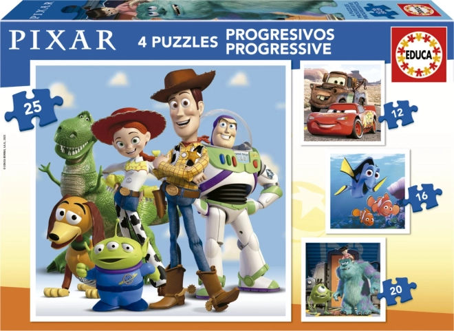 EDUCA Puzzel Disney Pixar 4-in-1 (12,16,20,25 stukjes)
