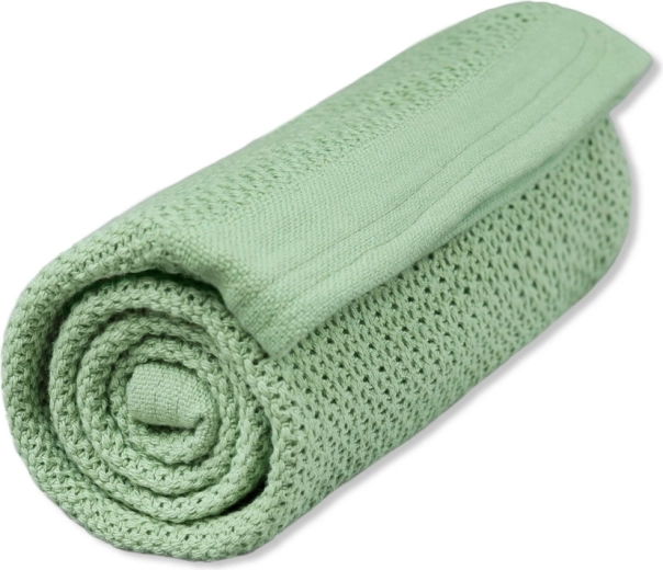 Vinter & Bloom deken van biologisch katoen Soft grid dew green