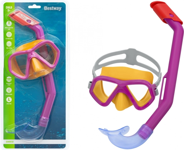 Kinderset voor snorkelen met masker en snorkel BESTWAY – Roze