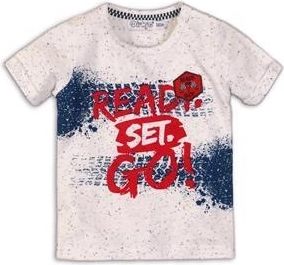 Kinder-T-shirt met korte mouwen DIRKJE – Ready Set Go, wit