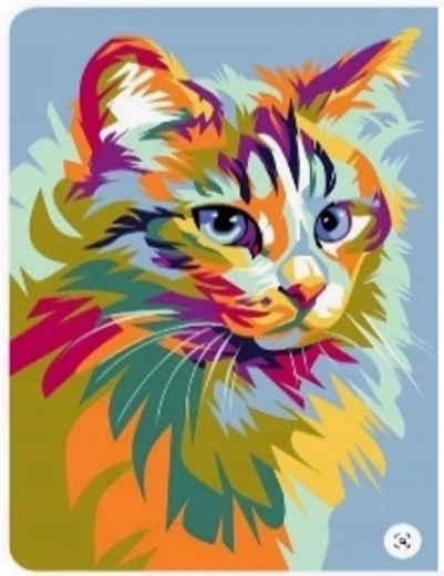 Diamant schilderen Pastelkat 30 × 40 cm