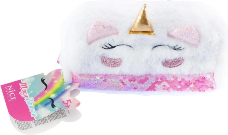 Pluchen etui met eenhoornmotief